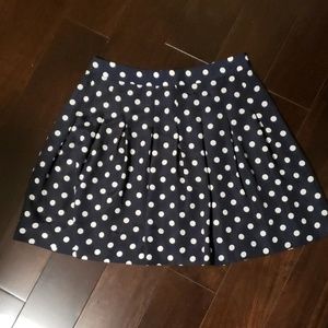 Jcrew Pokadot Navy Skirt